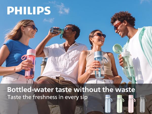 Filtered Water Bottle 22oz BPA-Free Tritan with Activated Carbon Filter