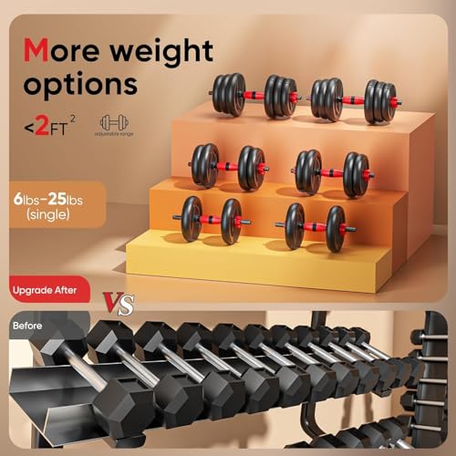 UNNMIIY Adjustable 45LB Dumbbell Set with Multi-Function Weights & Barbell, Kettlebell, Push-up Stand