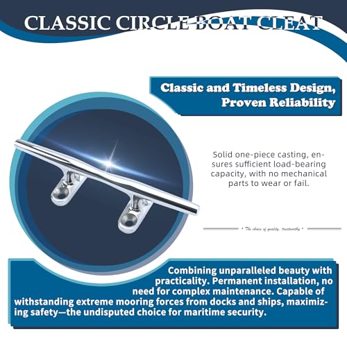 10 Inch Stainless Steel Boat Cleats 4-Pack - Durable Marine Dock Hardware
