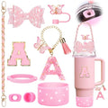 Pink Cup Accessories Set for Stanley 30oz 40oz Tumbler with Handle - 9PCS