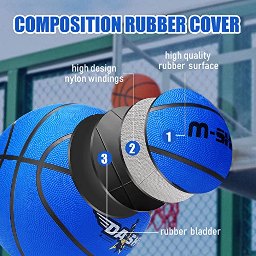 12 Pack Official Size 29.5-Inch Rubber Basketballs with Pump - Indoor & Outdoor Play