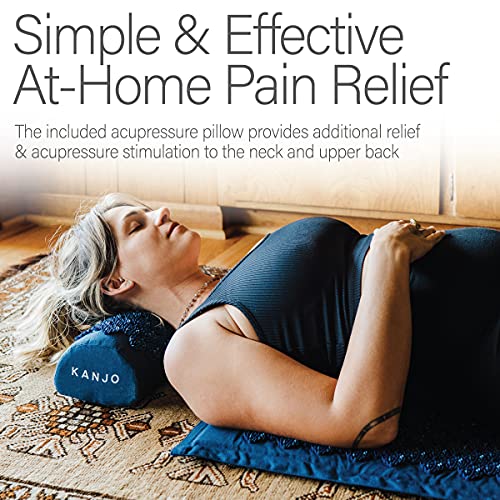 Kanjo Sapphire Blue Acupressure Mat & Pillow Set for Back & Neck Pain Relief - Travel Bag Included