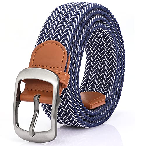 Multicolored Braided Stretch Belt for Men and Women - Elastic Woven Golf Jean Belt - Waist 37-41in Style2