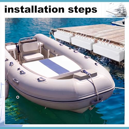 Heavy-Duty Marine Dock Bumpers - White, 35.8 x 6 x 3.5 Inches, Pack of 4