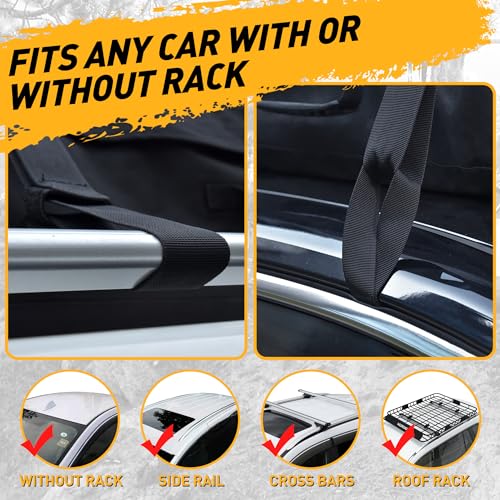 Wildroad 25 Cu Ft Waterproof Rooftop Cargo Bag Black - Anti-Tear 600D Fabric