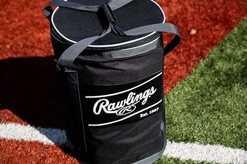 Baseball & Softball Ball Bucket Bag 6 Dozen Capacity with Removable Top - Black/Grey Variation of THIS listing