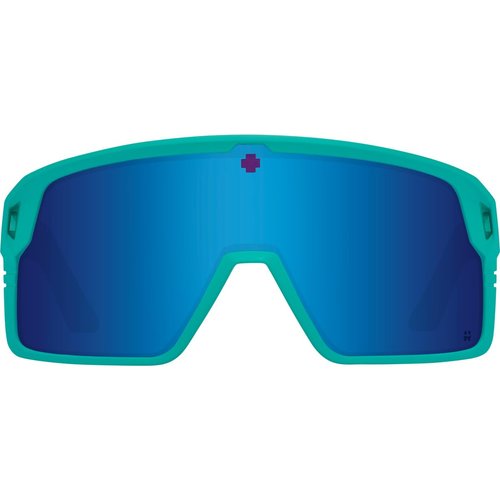 Spy Optic Monolith, Cylindrical Shield Sunglasses, Color and Contrast Enhancing Lenses, Matte Teal - Happy Gray Green Dark Blue Spectra Mirror Lenses