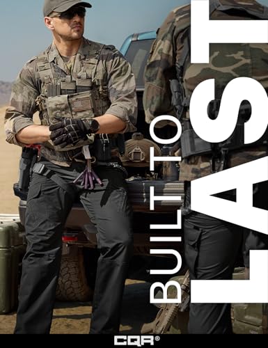 Men's Tactical Cargo Pants Black 32W x 34L Water-Resistant Ripstop