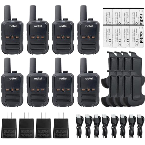 Radtel RT12 Rechargeable Walkie Talkies 16CH Long Range Two-Way Radios for Camping Hiking (8 Pack)