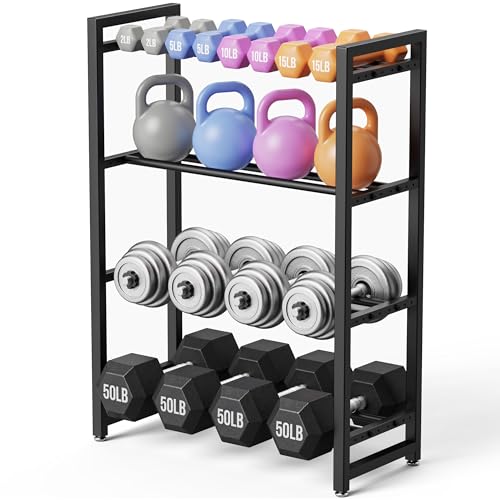 4-Tier Dumbbell Rack for Home Gym, Heavy Duty Weight Storage Stand
