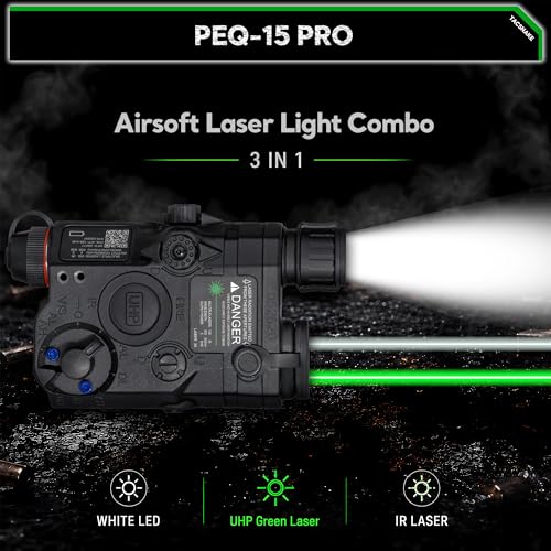 TacSnake PEQ-15 Pro Airsoft Laser & Light Combo - Tan