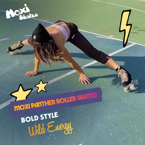 Women’s Moxi Panther Roller Skates - Black Suede High-Top, 7 Variation