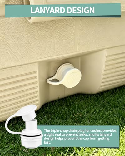 Cooler Drain Plug Replacement Kit for Igloo 25-70 Qt Ice Chests - Leak-Proof Seal