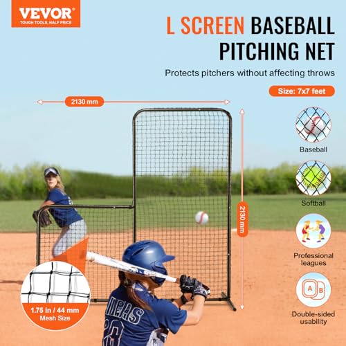 7x7 ft Baseball & Softball Pitching Net with Steel Frame, Double-Sided Mesh & Carry Bag