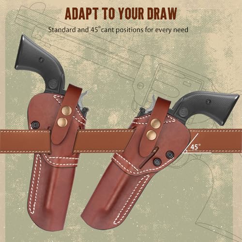 Premium Leather Revolver Holster for 5.5 Inch Single Six & Similar Pistols