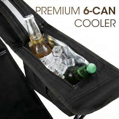 MOON LENCE Oversized Folding Camping Chair 1 - Heavy Duty, Padded, High Back with Cooler & Cup Holder