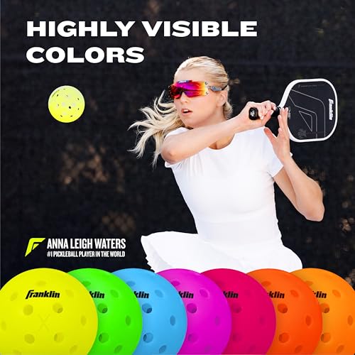 Franklin Sports X-40 Outdoor Pickleballs 100 Pack - USAPA Approved, Optic Yellow