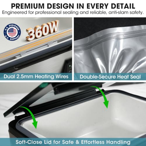 Vesta Precision 12-Inch Chamber Vacuum Sealer, 5.6 Qt Compact Automatic Food Sealer