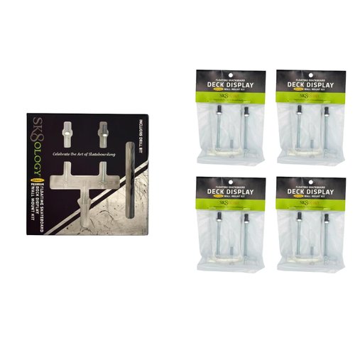 Sk8ology Skateboard Deck Display 5 Pc Kit Floating Wall Mount_AB