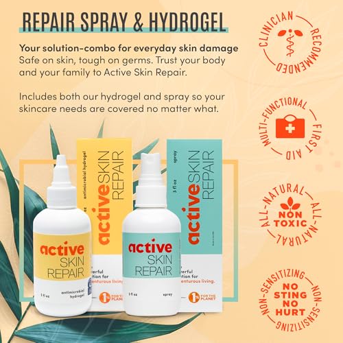 Active Skin Repair First Aid Hydrogel & Spray Bundle 3 oz Pack of 2
