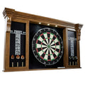 Barrington Pub Style Dartboard with LED Light and Wood Cabinet - Woodhaven Variation