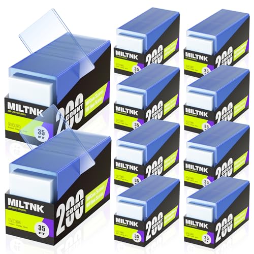 2000 Card Sleeves Hard & Soft, 3x4 Trading Card Holders Set - MILTNK (1000 Hard + 1000 Soft)