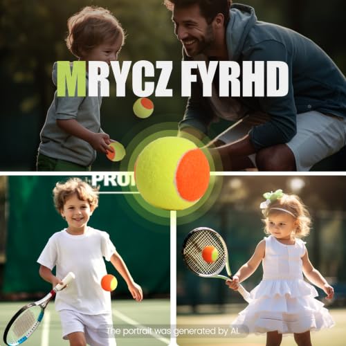 Kids Tennis Balls - Orange 12 Pack Low-Compression Training Balls for Beginners