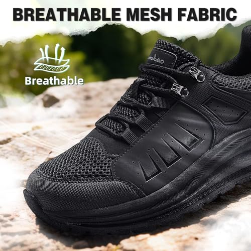 Men's Orthopedic Running Shoes Black 11 W - Arch Support & Pain Relief