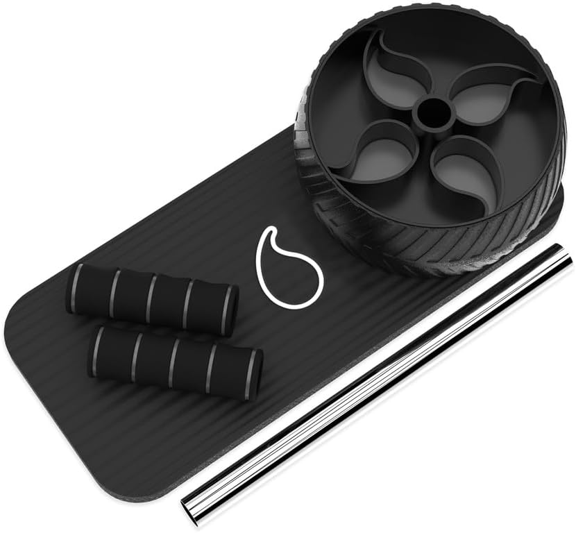 Sports Research Ab Wheel Roller - Sturdy 3" Wheel with Knee Pad for Core Workouts at Home or Gym