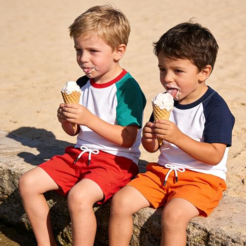 Toddler Boys Swim Trunks 5-6 Years Red Bathing Suit Kids Swimwear - ECGK