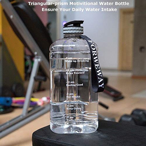 Large BPA-Free 2.2L Water Bottle with Handle & Time Marker for Outdoor & Fitness