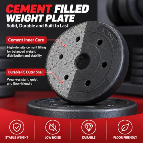 Red 45lb Adjustable Dumbbell Set with Connector for Home Gym - Multi-Functional Fitness Equipment for Men & Women