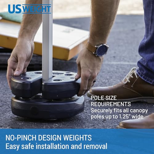 40 lb Canopy Weights Set with Carry Strap - No-Pinch Outdoor Tent Stabilizers