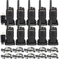 Long Range Walkie Talkies with Earpiece 10 Pack - Business Two Way Radios