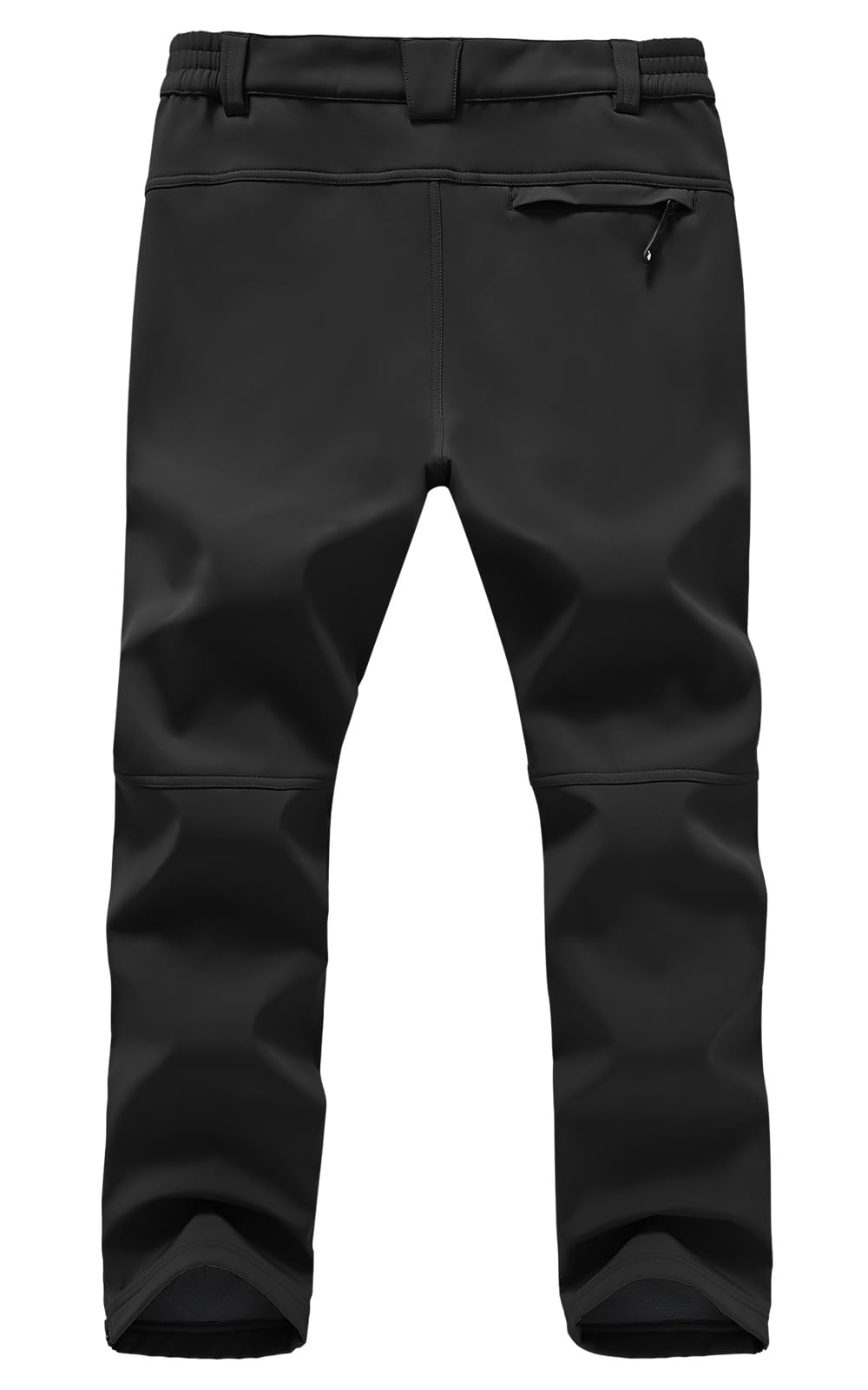 Rdruko Men's Snow Ski Pants Waterproof Insulated Fleece Lined Snowboard Winter Hiking Camping Pant with Zipper Bottom Leg, Black, 34