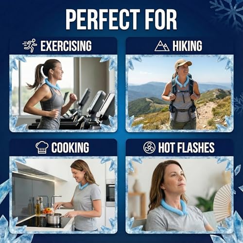 Neck Cooling Tubes Set of 3 - Blue Ice Wraps for Instant Relief, Reusable