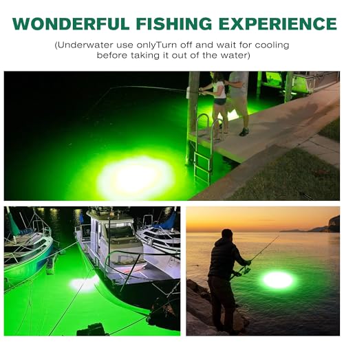 XXK 16.4FT F2 Underwater Green Fishing Light 100W for Dock & Deep Water Fishing