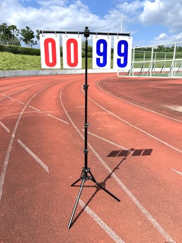 Purple River Large Manual Flip Scoreboard with Stand & Carry Bag
