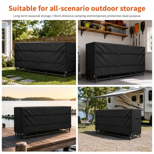 Kayak Rack Cover Waterproof 12ft for 2-4 Kayaks Canoes SUPs Surfboards