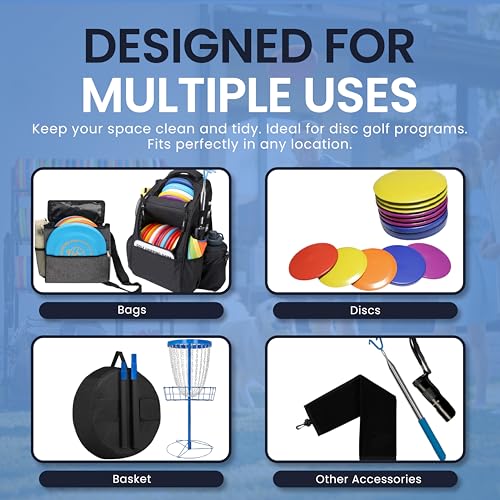 Disc Golf Storage Rack - Large Capacity Organizer for 140+ Discs & Accessories