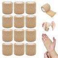 Skin Color Cohesive Bandage Wrap 2 Inch x 5 Yards - 12 Pack Self Adhesive Athletic Tape for Injury Recovery & First Aid