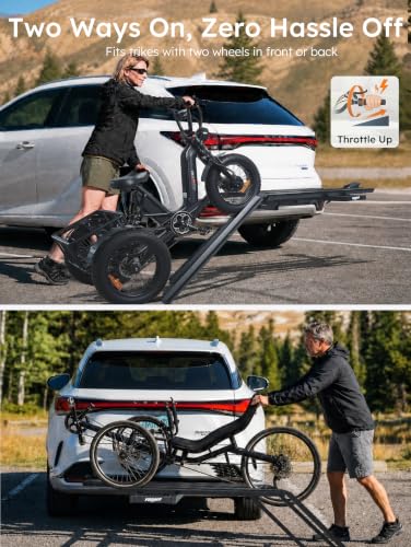 200 lbs Heavy-Duty Hitch Mount Trike Rack with 3 Ramps for Electric Tricycles