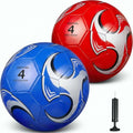 Soccer Balls Set with Pump - Size 4, Novelty Style, 2 Pack