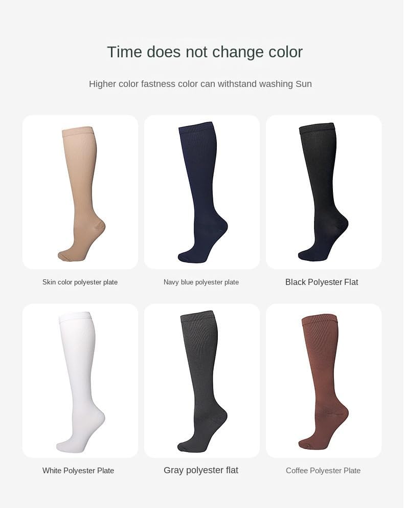 Roiii Compression Socks - 15-20 mmHg Support for Circulation | 7 Pairs for Running & Hiking