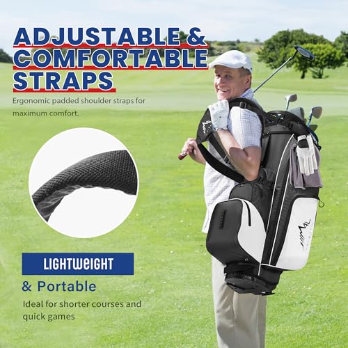uniHimal 4-Way Golf Stand Bag Waterproof Lightweight with Full-Length Divider