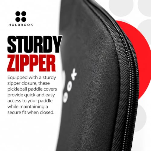 Pickleball Paddle Cover with Rip-Resistant Zipper - Black & White