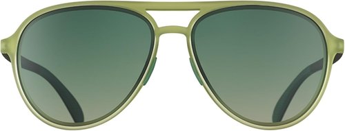 Goodr Buzzed On The Tower Polarized Aviator Sunglasses - Large Green Frames with Gradient Lens & UV400 Protection