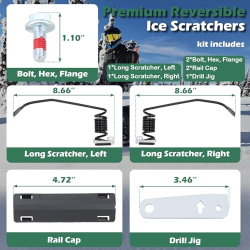 TuLeYiLe Premium Reversible Ice Scratchers for Polaris Snowmobiles MY24 RMK