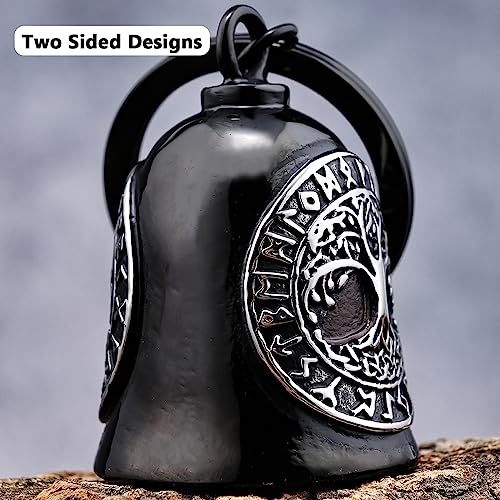 Motorcycle Tree of Life Bell Stainless Steel Accessories Black Silver Variation