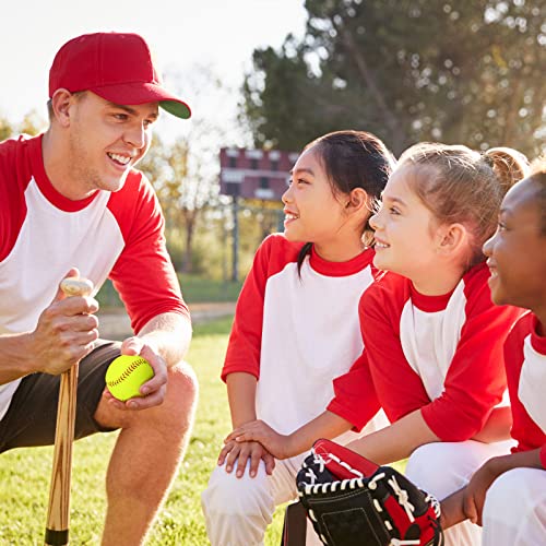 Yellow Softballs 11 Inch for Baseball & Softball Practice - Pack of 18, Red Stitching, Official Size, Variations of THIS listing
